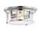 Jonathan Y Lauren 13.25" 2-Light Metal/Glass LED Flush Mount, Chrome JYL7446C - alternate 1