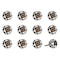 Homeroots Set of Twelve Black White And Copper Ceramic Geometric Drawer Pull Knobs, 12PK 321680 - alternate 7