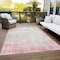 Homeroots 9' X 12' Pink And Ivory Abstract Washable Indoor Outdoor Area Rug 612350 - alternate 6
