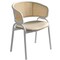Leisuremod Ervilla Dining Arm Chair with Leather Seat and White Steel Base in Taupe ECW-20TP-L - alternate 1