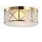 Jonathan Y Cadence 15" Drum Metal/Glass Flush Mount, Brass Gold JYL7454A - alternate 1