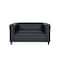 Homeroots 54" Black Faux Leather Loveseat 530478 - alternate 4