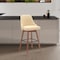 Armen Living Sicily 26in Swivel Walnut Wood Counter Stool in Cream Faux Leather LCSIBAWACR26 - alternate 6