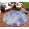 Homeroots 8' Blue Peach And Sky Blue Round Abstract Washable Indoor Outdoor Area Rug 615856 - alternate 1