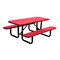Leisure Craft 6' Standard Picnic Table, Perforated Metal, Portable, Red T6XPP-PERF-RED - alternate 1