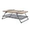 Homeroots 47" Natural and Gray Metal Sled Coffee Table With Shelf 490566 - alternate 2