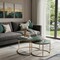 Homeroots Set Of Two Green and Gold Genuine Marble and Iron Round Frame Nested Coffee Tables, 2PK 716251 - alternate 6