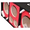 Deejay Led Two 8-in Woofers plus Two Tweeters and One Horn RED Empty Chuchera Speaker Enclosure D8T2H1RED - alternate 3