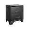 Homeroots 27" Gray Wood Two Drawer Nightstand 384061 - alternate 5