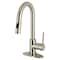 Kingston Brass Single-Handle Pull Down Sprayer Bar Faucet, Brushed Nickel LS2468DL - alternate 1