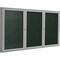 Ghent Enclosed Bulletin Board, 3 Door, Vinyl, 4 ft H x 6 ft W, Ebony PA34872VX-183 - alternate 1