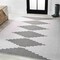 Jonathan Y Vinales Diamond Stripe Light Gray/Black 8 ft. x 10 ft. Indoor/Outdoor Area Rug SMB204B-8 - alternate 4