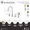Kingston Brass Double-Handle Widespread Kitchen Faucet with Knurled Handle and Brass Sprayer, Matte Black KS8720KNLBS - alternate 6