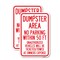 Signmission Dumpster Area Parking Rule Sign No Parking Within 50 Ft, 12'' X 18'', Heavy Gauge Aluminum, 2PK A-1218-2PACK-24121 - alternate 1