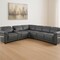 Homeroots Gray Italian Leather Modular L Shaped Seven Piece Corner Sectional With Console 534866 - alternate 1