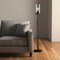 Homeroots 66" Black Adjustable Torchiere Floor Lamp With Clear Glass Cylinder Shade 523381 - alternate 1