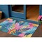 Homeroots 3' X 5' Sky Blue And Pink Floral Washable Indoor Outdoor Area Rug 611126 - alternate 1