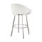 Armen Living Eleanor 30in Swivel Bar Stool in Brushed Stainless Steel with White Faux Leather LCELBABSWHI30 - alternate 8