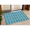 Homeroots 3' X 5' Teal Blue Gray And Ivory Geometric Washable Indoor Outdoor Area Rug 599670 - alternate 1