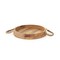 Homeroots Set of Two Brown Round Solid Wood Serving Trays With Handles 574199 - alternate 7