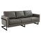 Leisuremod Lincoln Modern Leather 3-Seater Sofa with Stainless Steel Base LAB83GR-L - alternate 1