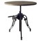 Homeroots 30" Gray And Black Rounded Solid Wood And Metal Three Leg Base Dining Table 380456 - alternate 1