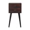 Homeroots 22" Brown Solid Wood Square Two Drawer Nightstand 651787 - alternate 1