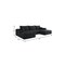 Homeroots 107" Black Corduroy Modular Compression Foam Sofa With Ottoman And Toss Pillows 712952 - alternate 5