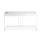 Homeroots Desk In High Gloss White Lacquer With Stainless Steel Base 320758 - alternate 1