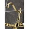 Kingston Brass Two-Handle Wall Mount Bridge Kitchen Faucet, Polished Brass KS1262PL - alternate 5