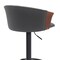 Homeroots Gray and Black Faux Leather with Metal Swivel Adjustable Height Bar Chair 534427 - alternate 6