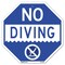 Signmission No Diving, 10 Inch X 10 Inch, Aluminum Metal Signs OC-A-10-130 - alternate 1