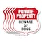 Signmission Private Property Shield Sign Beware Of D, 12 inch X 12 inch, Aluminum Metal Sign, 5PK SHI-A-5Pack-12-440 - alternate 1