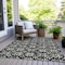 Homeroots 9' X 12' Black And Ivory Floral Washable Indoor Outdoor Area Rug 595929 - alternate 7