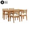 Alaterre Furniture Barton 5-Piece Patio Dining Set, Weather-Resistant Outdoor Dining Table, 4 Stackable Patio Chairs 80-OUTD-WD-DIN-SET1 - alternate 6