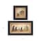 Homeroots Set Of Two Natures or Bath 2 Black Framed Print Bathroom Wall Art, 2PK 406018 - alternate 2