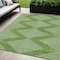 Homeroots 5' X 8' Green And Ivory Geometric Washable Indoor Outdoor Area Rug 598563 - alternate 1
