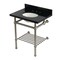 Kingston Brass 30-Inch Black Granite Console Sink with Brass Legs and Shelf, 8-Inch, 3-Hole KVPK30KBB8 - alternate 1