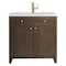 James Martin Vanities Gracyn 36 in. Single Vanity, Sable, w/ 3 CM White Zeus Quartz Top D125-V36-SBL-3WZ - alternate 1