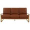 Leisuremod Jefferson Modern Design Leather Sofa with Gold Frame, Cognac Tan JAG77BR-L - alternate 5