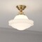 Vaxcel VAXCEL Huntley 12-in W Brass Farmhouse Schoolhouse Semi Flush Mount Ceiling Light White Glass C0261 - alternate 6