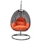 Leisuremod Charcoal Wicker Hanging Egg Swing Chair with Oraange Cushions ESCCH-40OR - alternate 8