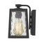 Homeroots Matte Black glass panels Outdoor Wall Light 398476 - alternate 4