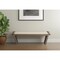 Homeroots 14in Cream and Brown Upholstered Linen Blend Bench 376177 - alternate 6