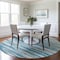 Homeroots 8' Teal Blue And Ivory Round Abstract Washable Indoor Outdoor Area Rug 613129 - alternate 7