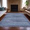 Homeroots 9' X 12' Blue And Charcoal Striped Washable Indoor Outdoor Area Rug 631489 - alternate 6