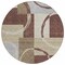 Homeroots 8' Brown And Ivory Round Geometric Washable Indoor Outdoor Area Rug 612565 - alternate 1