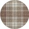 Homeroots 8' Brown Black And Ivory Round Plaid Washable Indoor Outdoor Area Rug 596317 - alternate 4