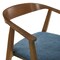 Armen Living Santana Wood Dining Chair in Walnut Finish with Blue Fabric - Set of 2 LCSACHWABLU - alternate 6