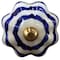 Homeroots Set of Twelve Blue White And Copper Floral Ceramic Drawer Pull Knobs, 12PK 321688 - alternate 1